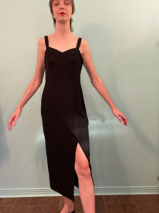 VINTAGE “BRAEMAR BY JEREMY SCOTT” ANKLE LENGTH BLACK COCKTAIL DRESS