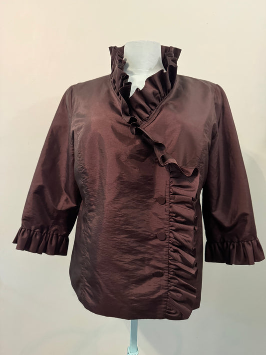 "CALVIN KLEIN" RUFFLED DRESS COAT