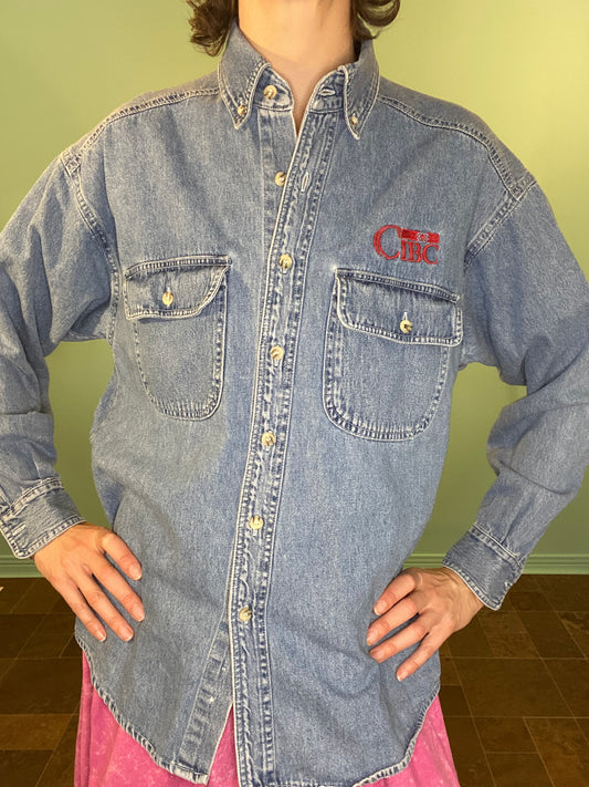 VINTAGE "CIBC" DENIM SHIRT