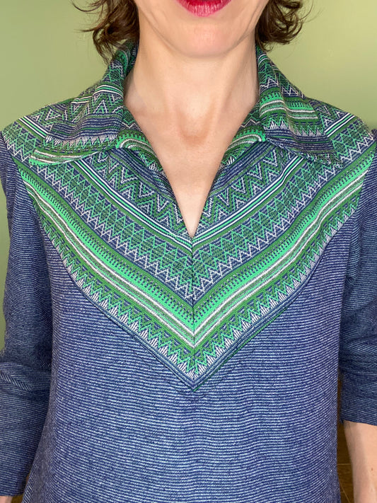 VINTAGE 70S COLLARED SHIRT AND SKIRT SET