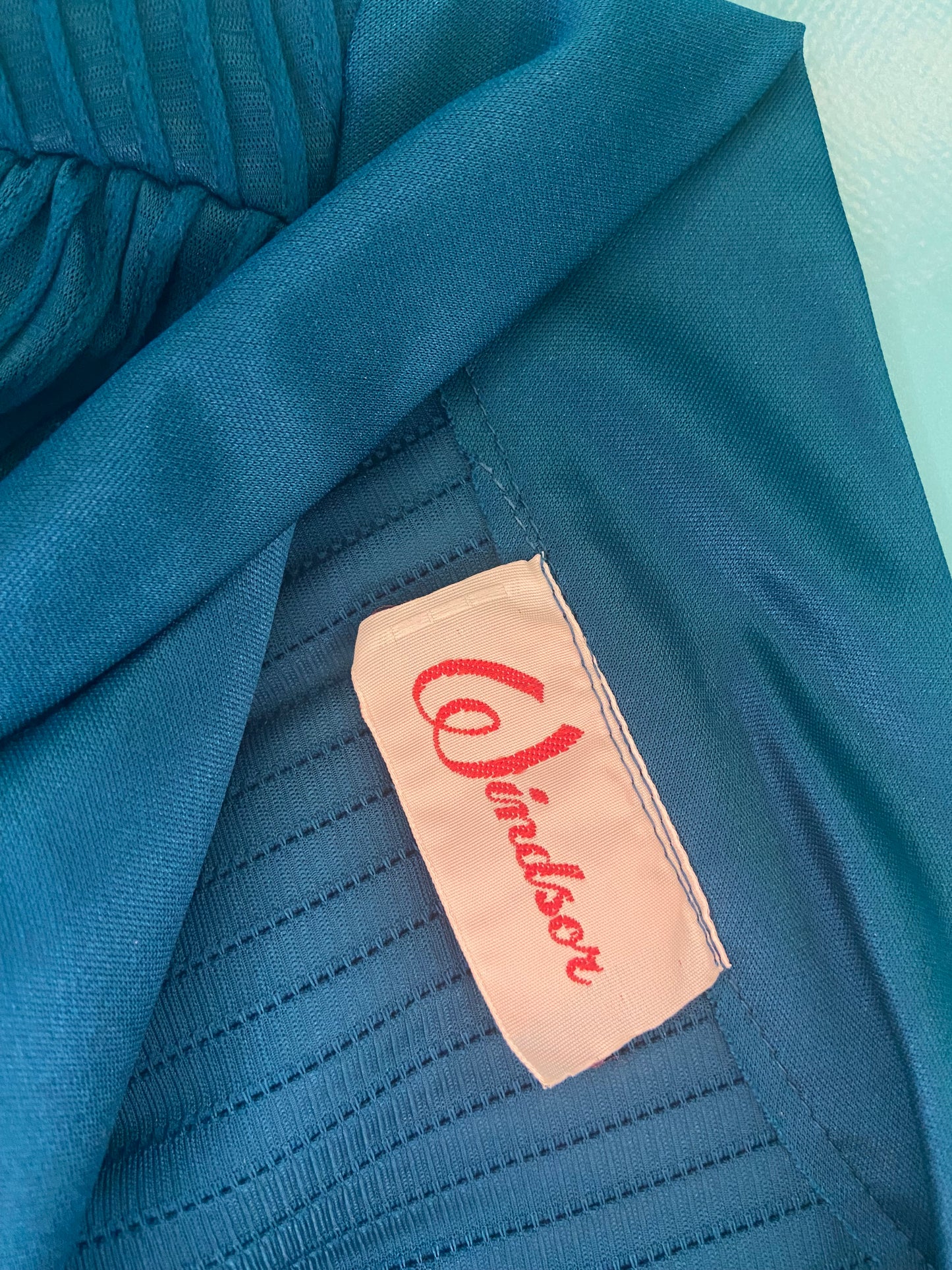 VINTAGE 70S/80S TURQUIOSE COLLARED DRESS