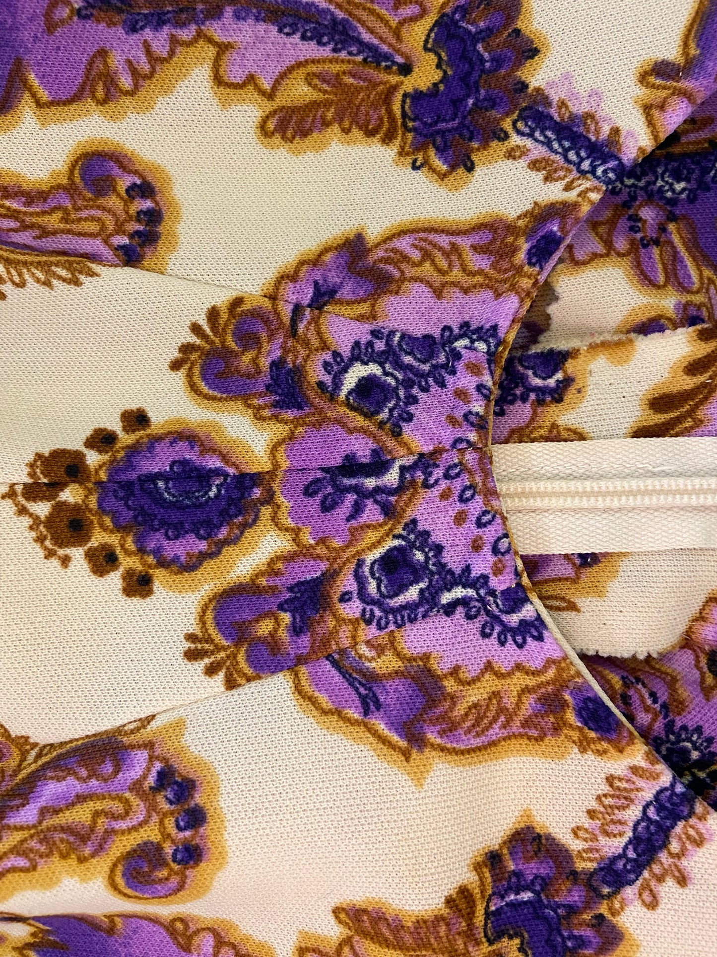 VINTAGE 60'S REGAL PAISLEY DROP WAISTED DRESS WITH PLEATED SKIRT