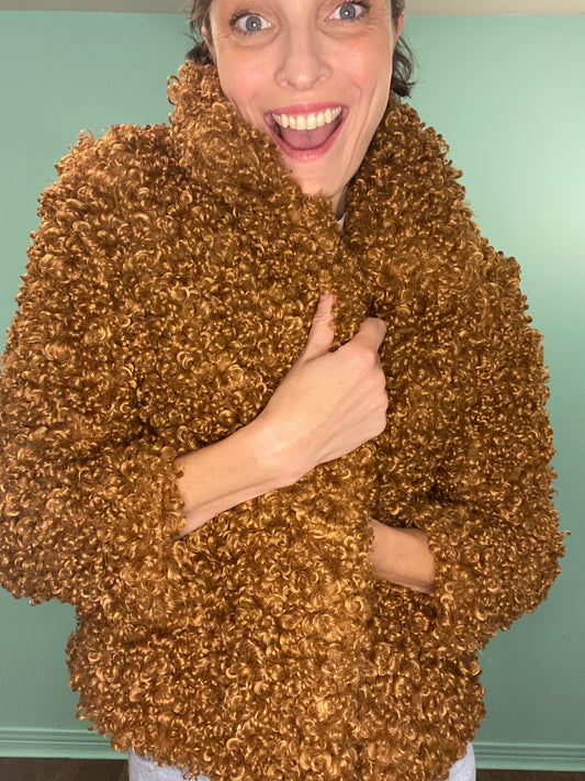 SUPER FUN "ZARA" ***NEW WITH TAGS CURLY FAUX FUR COAT