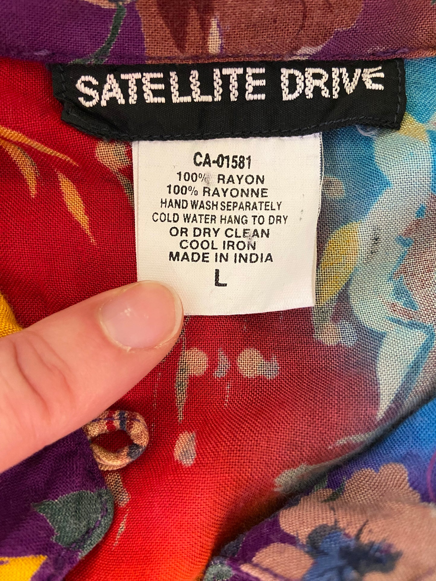 VINTAGE 90'S RAINBOW FLORAL PIRATE BLOUSE