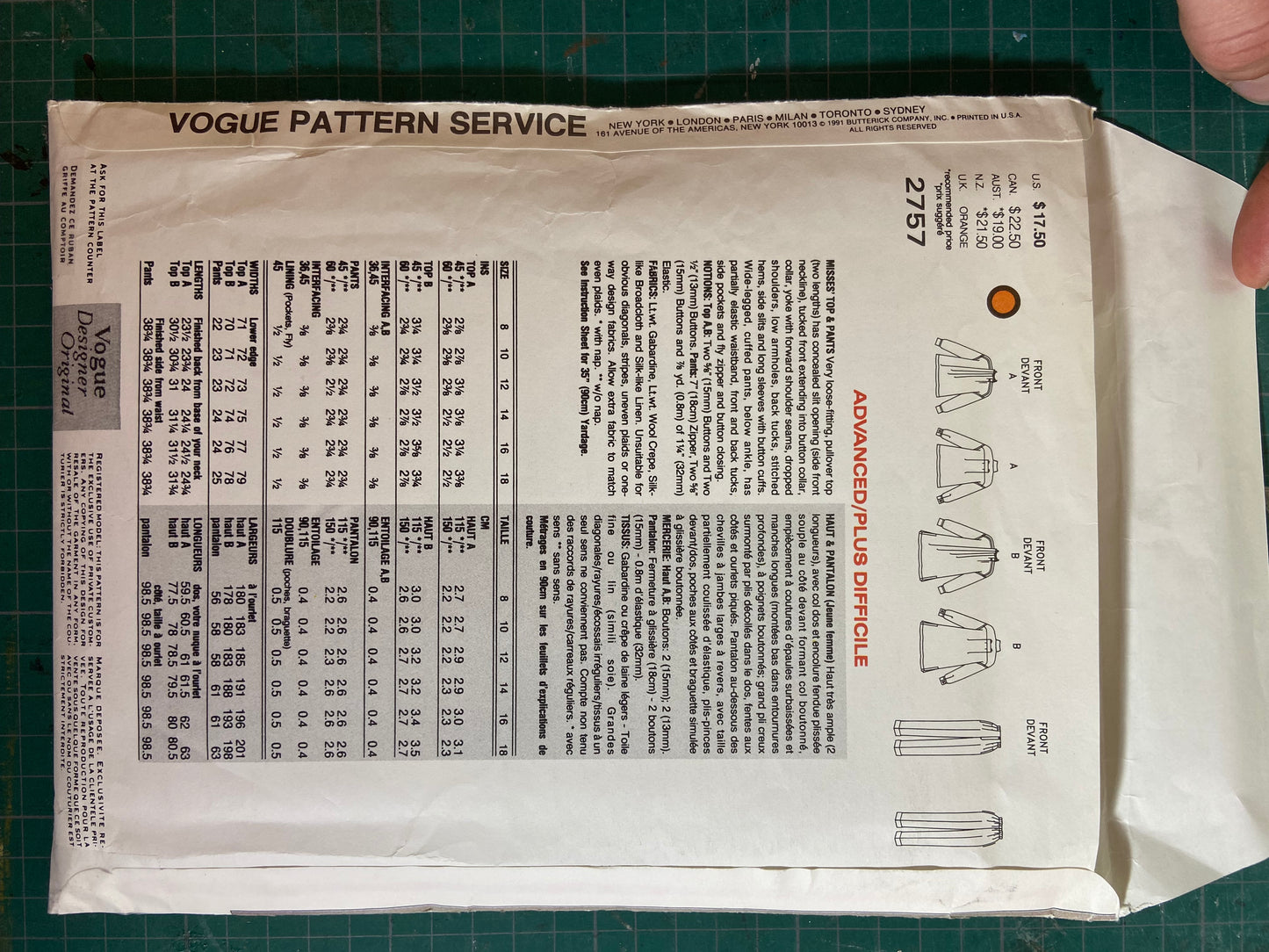 RARE VINTAGE 'ISSEY MIYAKE" TOP, PANTS AND DRESS SEWING PATTERN ***UNCUT