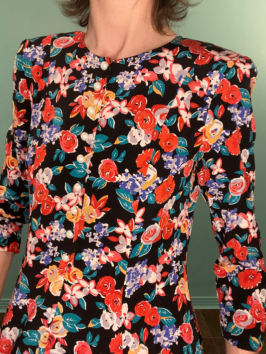 VINTAGE "LIZ CLAIBORNE" FLORAL DRESS