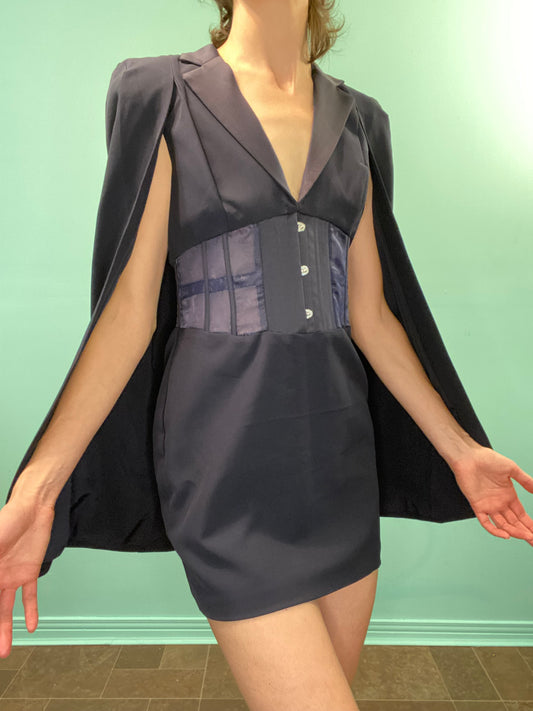INCREDIBLE "LAVISH ALICE" NEW WITH TAGS BLAZER CAPE DRESS