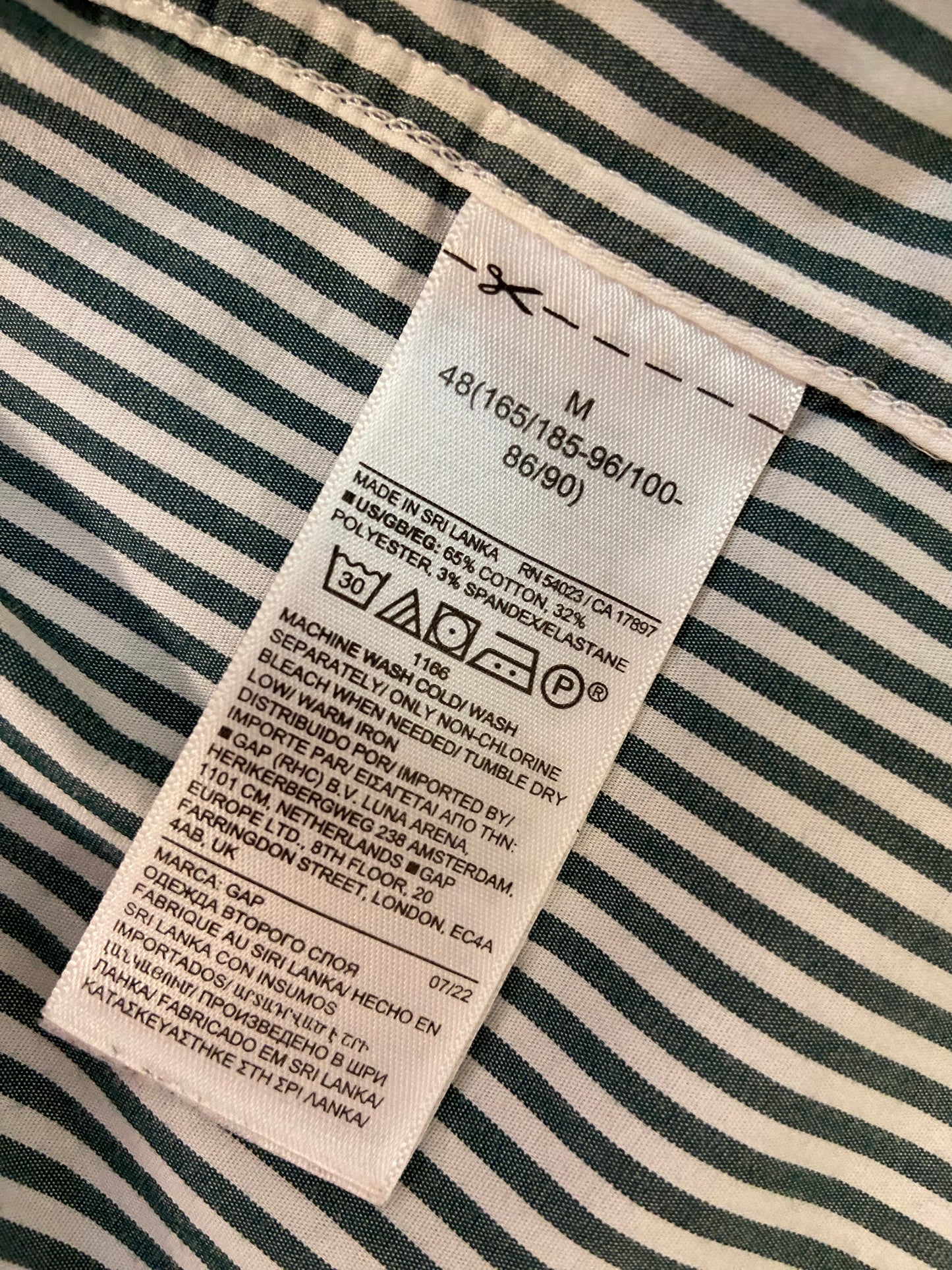 CLASSIC "GAP" STRIPED OFFICE SHIRT