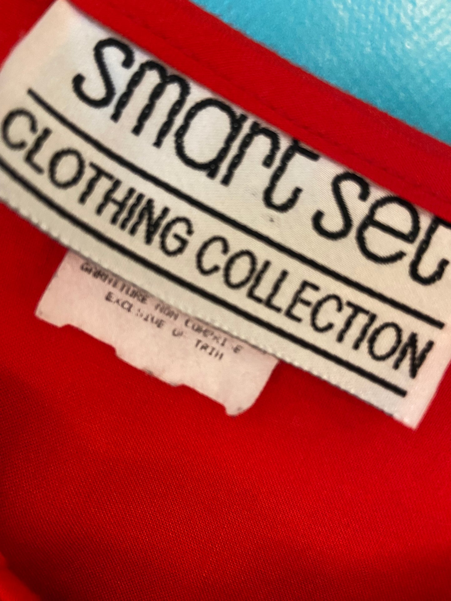 VINTAGE "SMART SET" RED SHORT SLEEVE BLOUSE