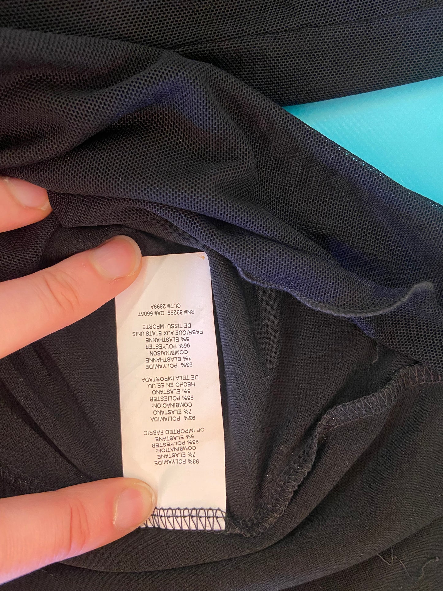 BLACK STRETCH MESH "BEBE" COCKTAIL DRESS