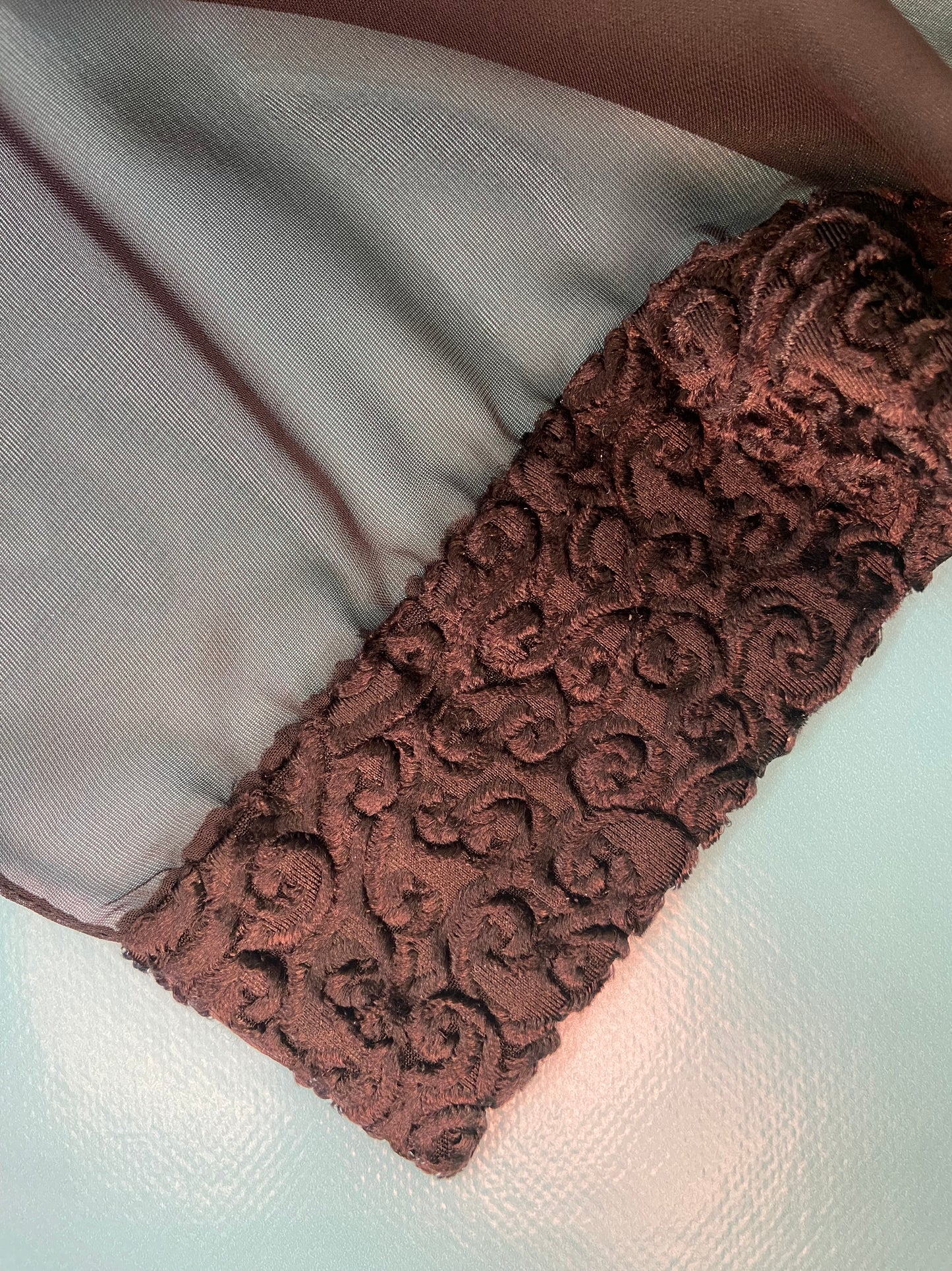 VINTAGE “CARTISE PETITE” COCKTAIL DRESS WITH SHEER SCARF DETAIL