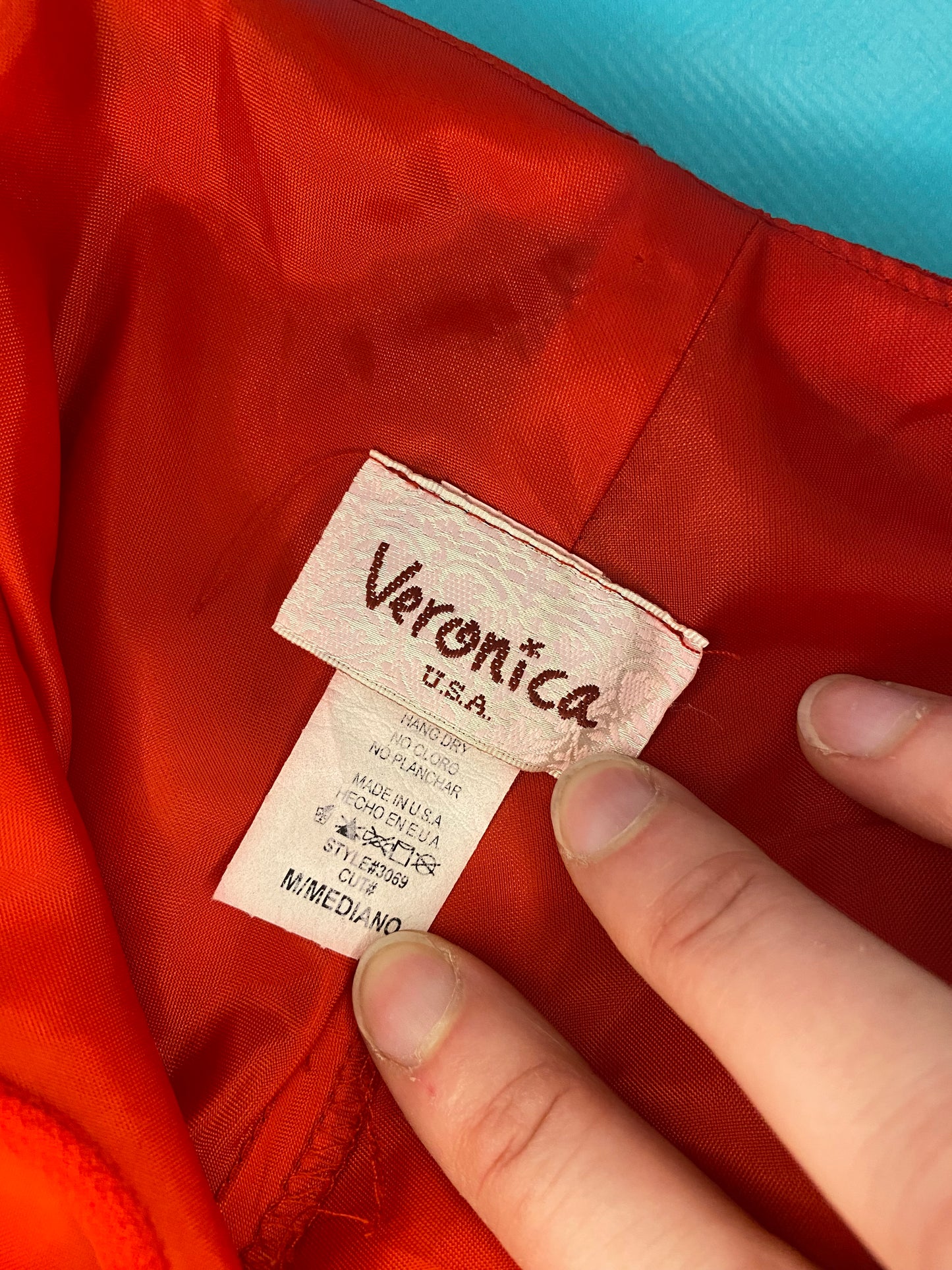 VINTAGE “VERONICA” 90’S BEADED RED SLIP DRESS