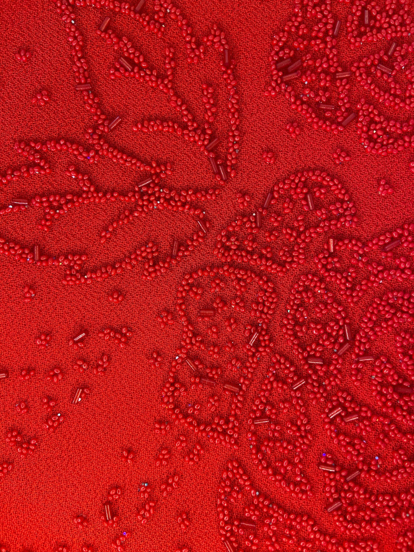 VINTAGE “VERONICA” 90’S BEADED RED SLIP DRESS