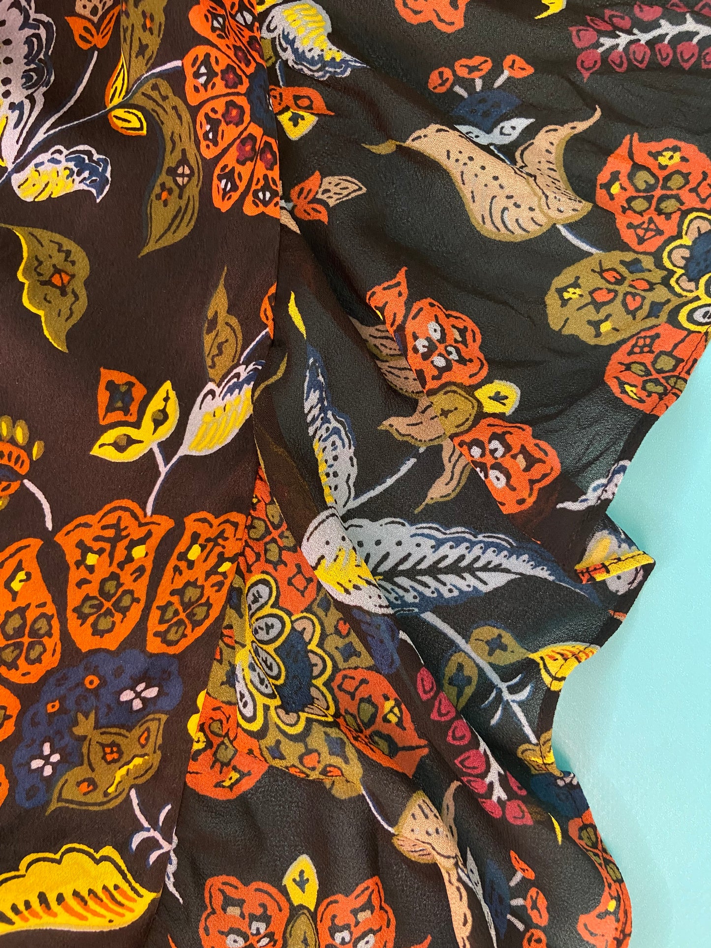 %100 SILK FLORAL FLOOR LENGTH DRESS