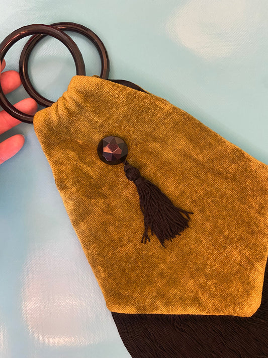 VINTAGE “PANDORA LOS ANGELES” TASSELED EVENING BAG