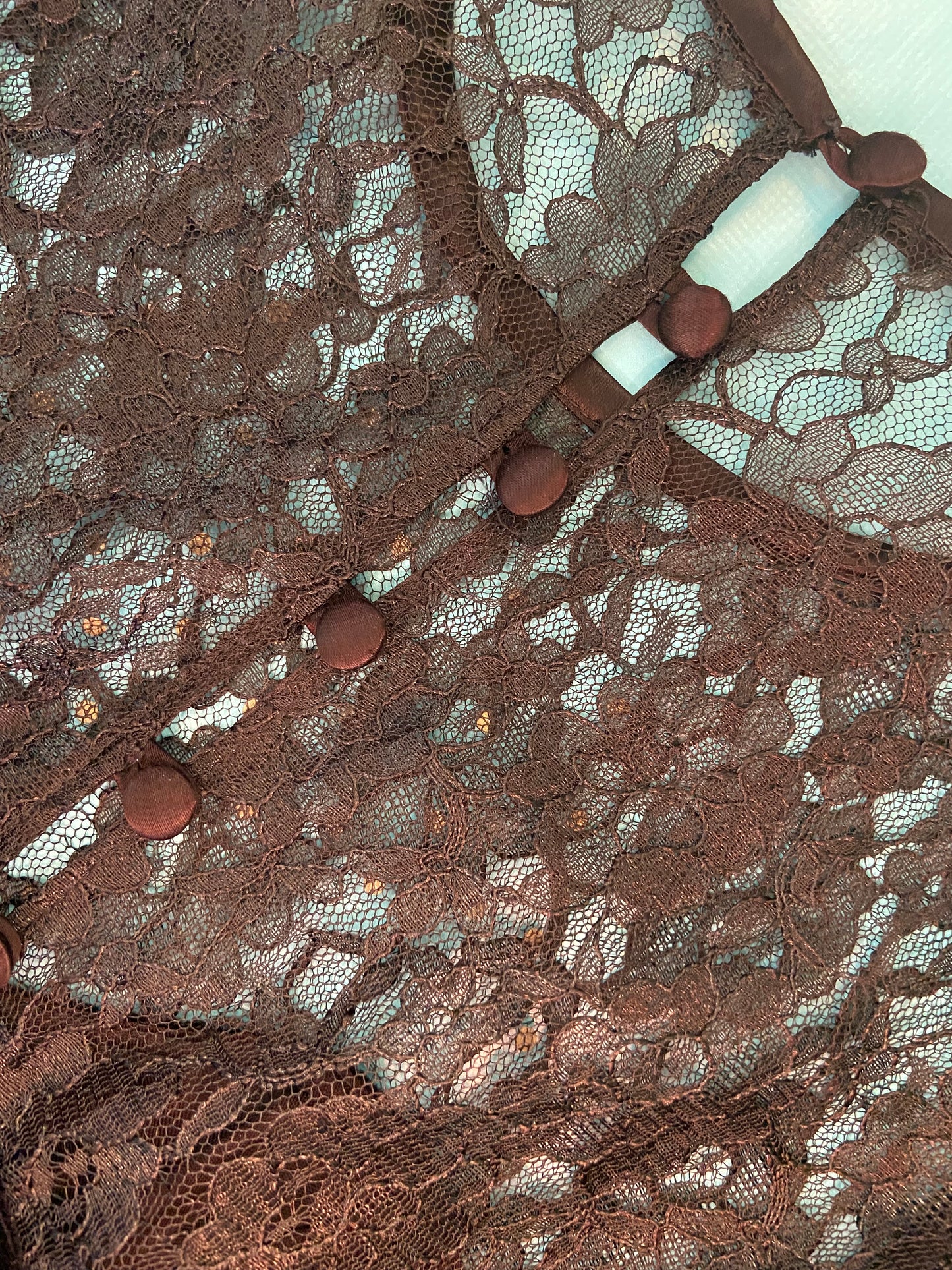 VINTAGE “PETITES BY DEMARO” VELVET LACE AND RHINESTONE COCKTAIL DRESS