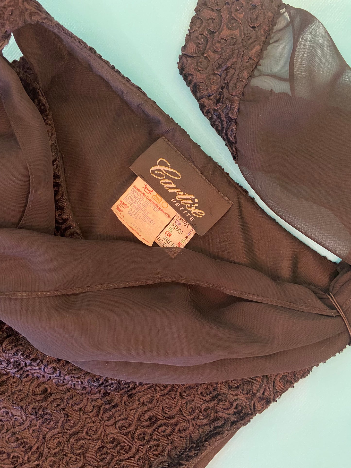 VINTAGE “CARTISE PETITE” COCKTAIL DRESS WITH SHEER SCARF DETAIL