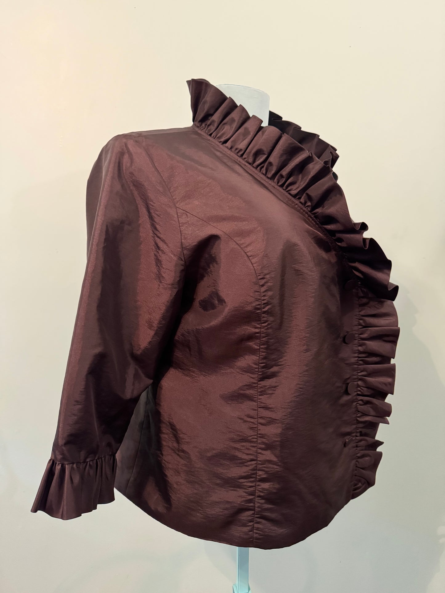 "CALVIN KLEIN" RUFFLED DRESS COAT