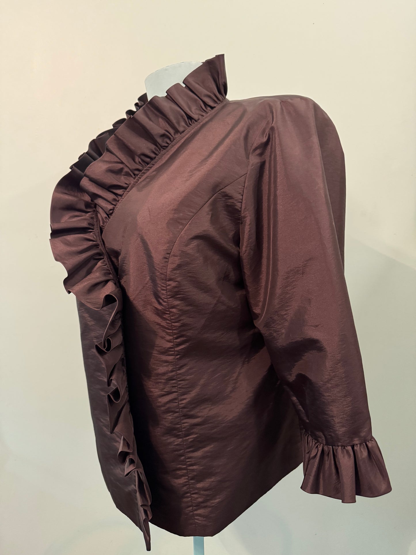 "CALVIN KLEIN" RUFFLED DRESS COAT