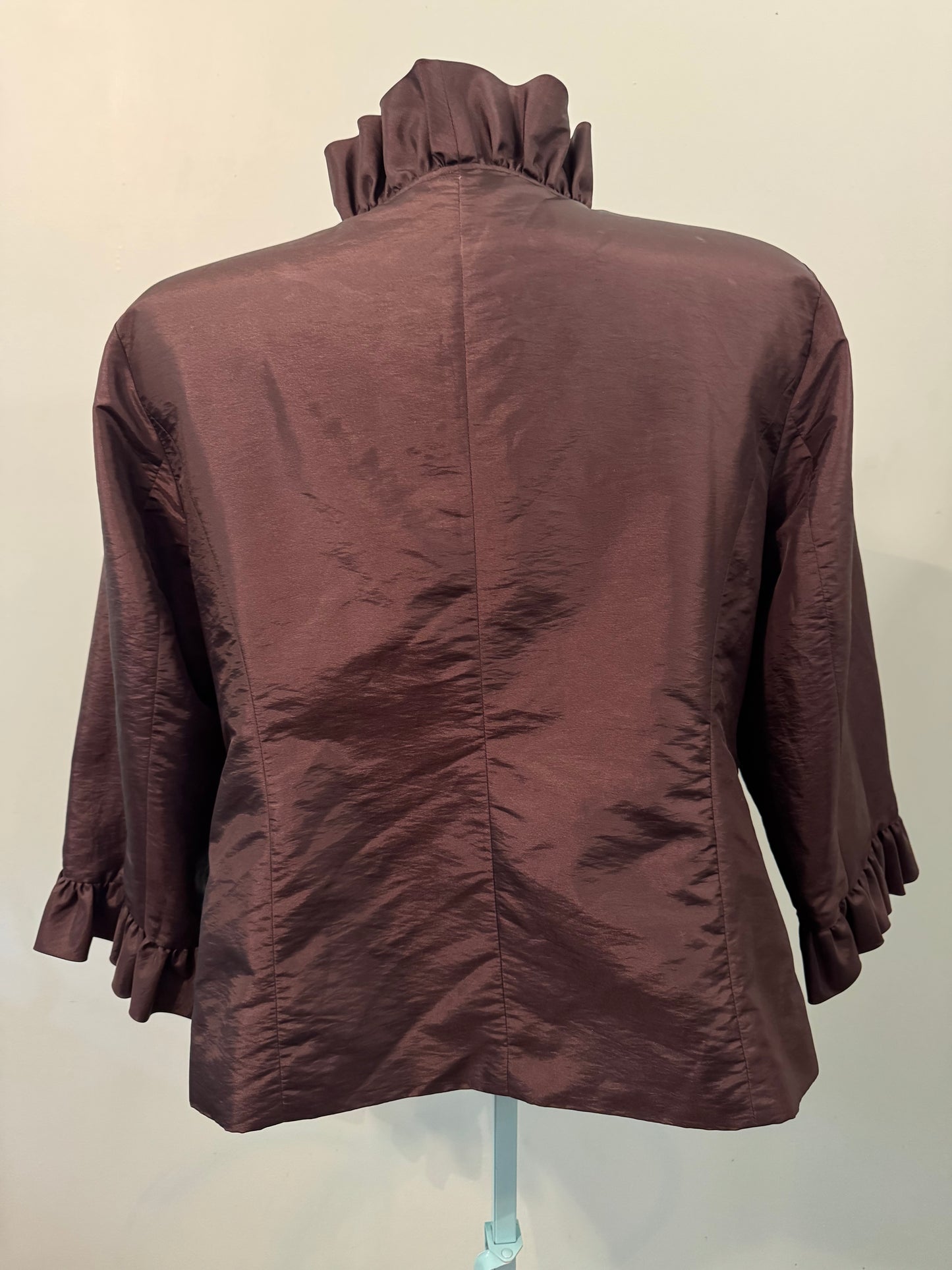 "CALVIN KLEIN" RUFFLED DRESS COAT