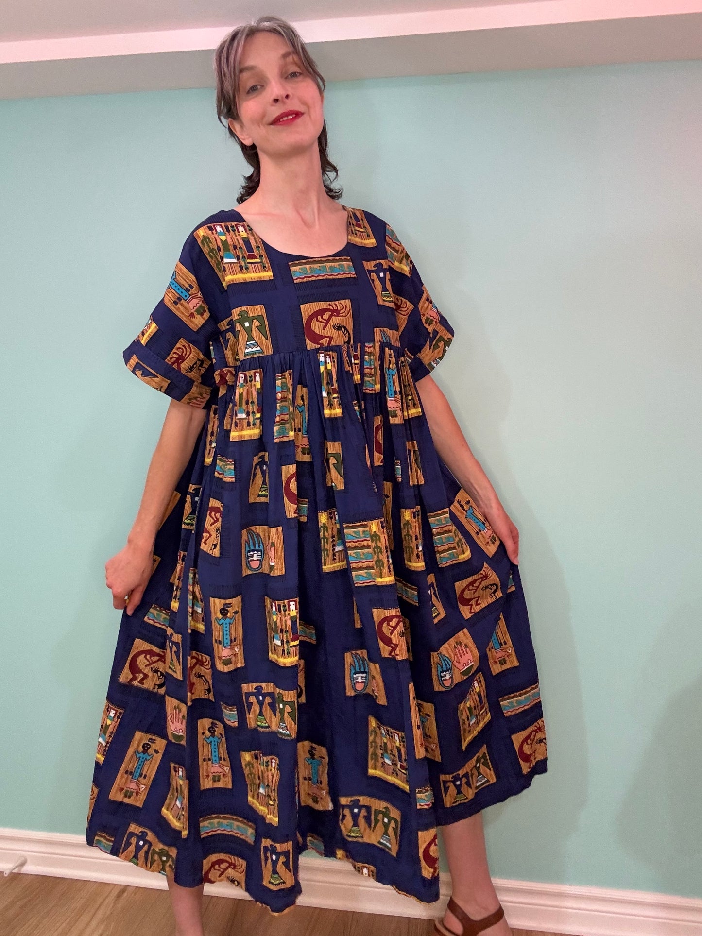 "PRINCIPLES" %100 COTTON SHORT SLEEVE MAXI DRESS