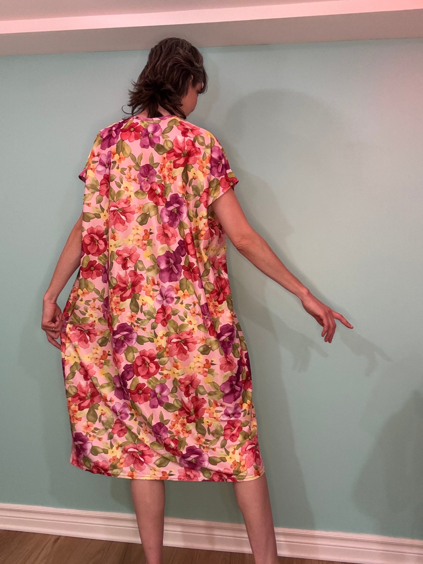 "CAROL REED" FLORAL LOUNGE DRESS (MUUMUU)