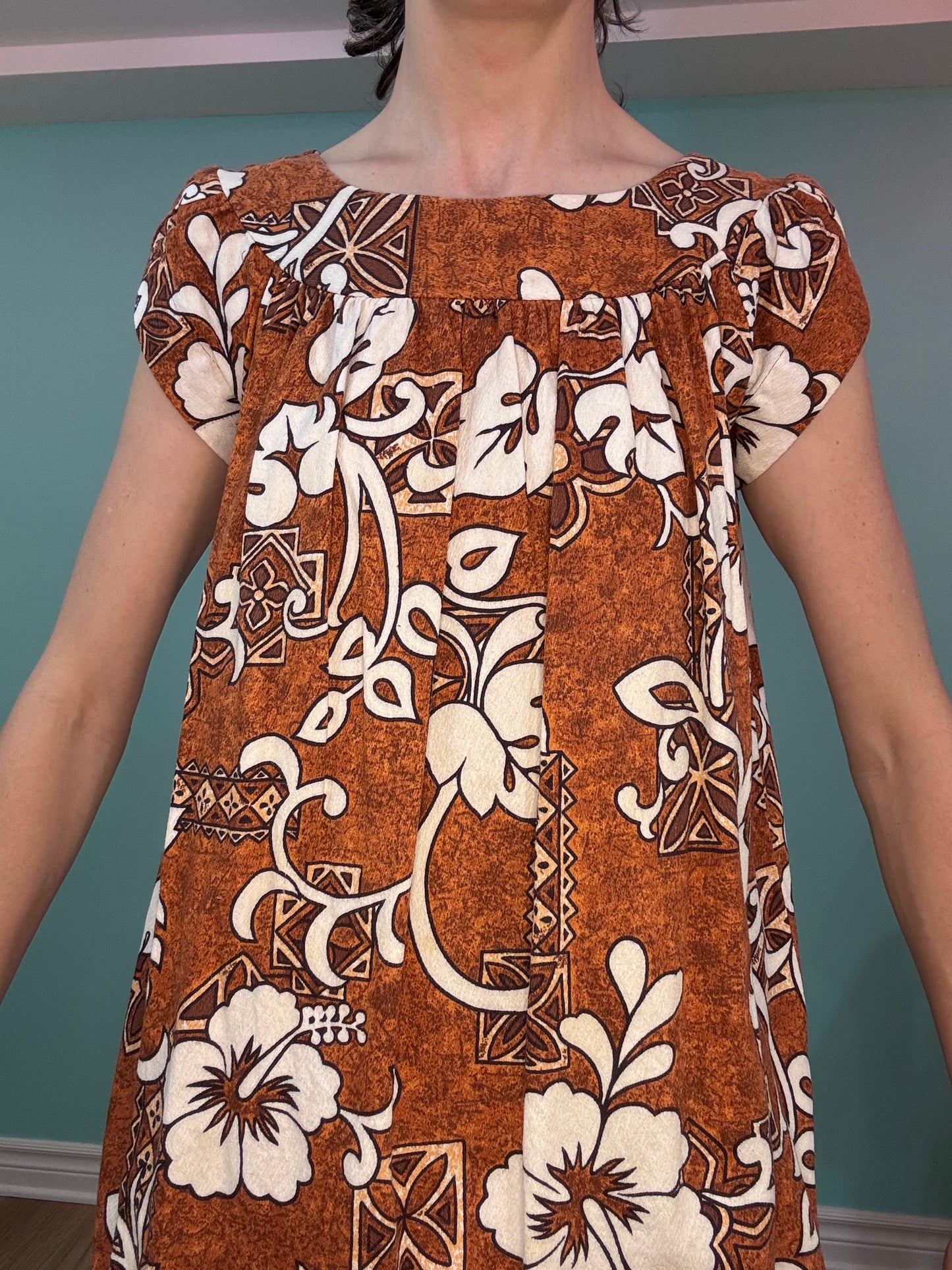 "MADE IN HAWAII" VINTAGE COTTON BARKLOTH DRESS