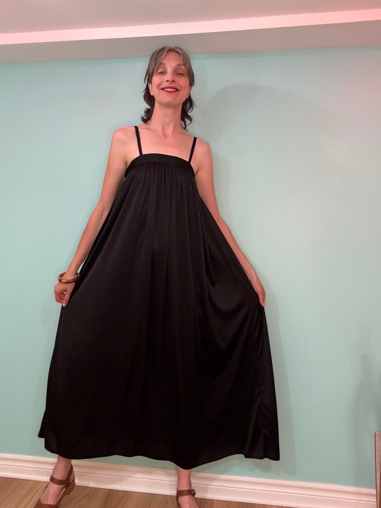 "BANFF" 70'S BLACK MAXI DRESS