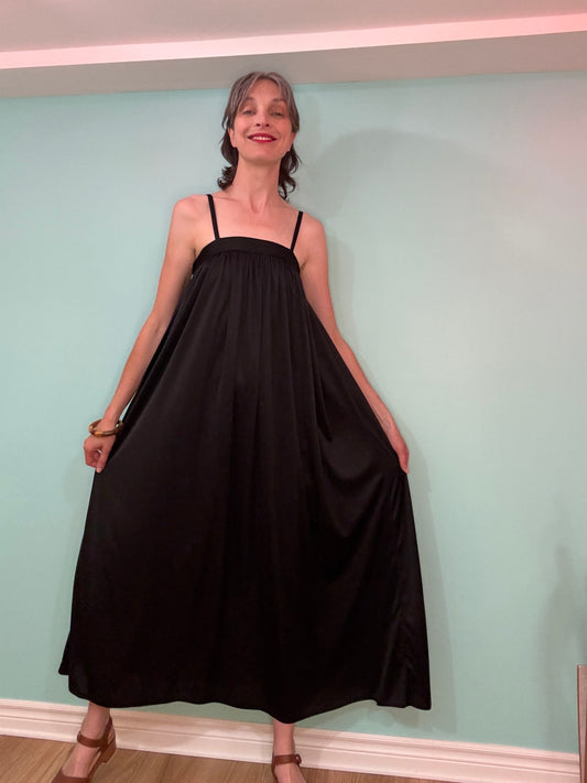 "BANFF" 70'S BLACK MAXI DRESS