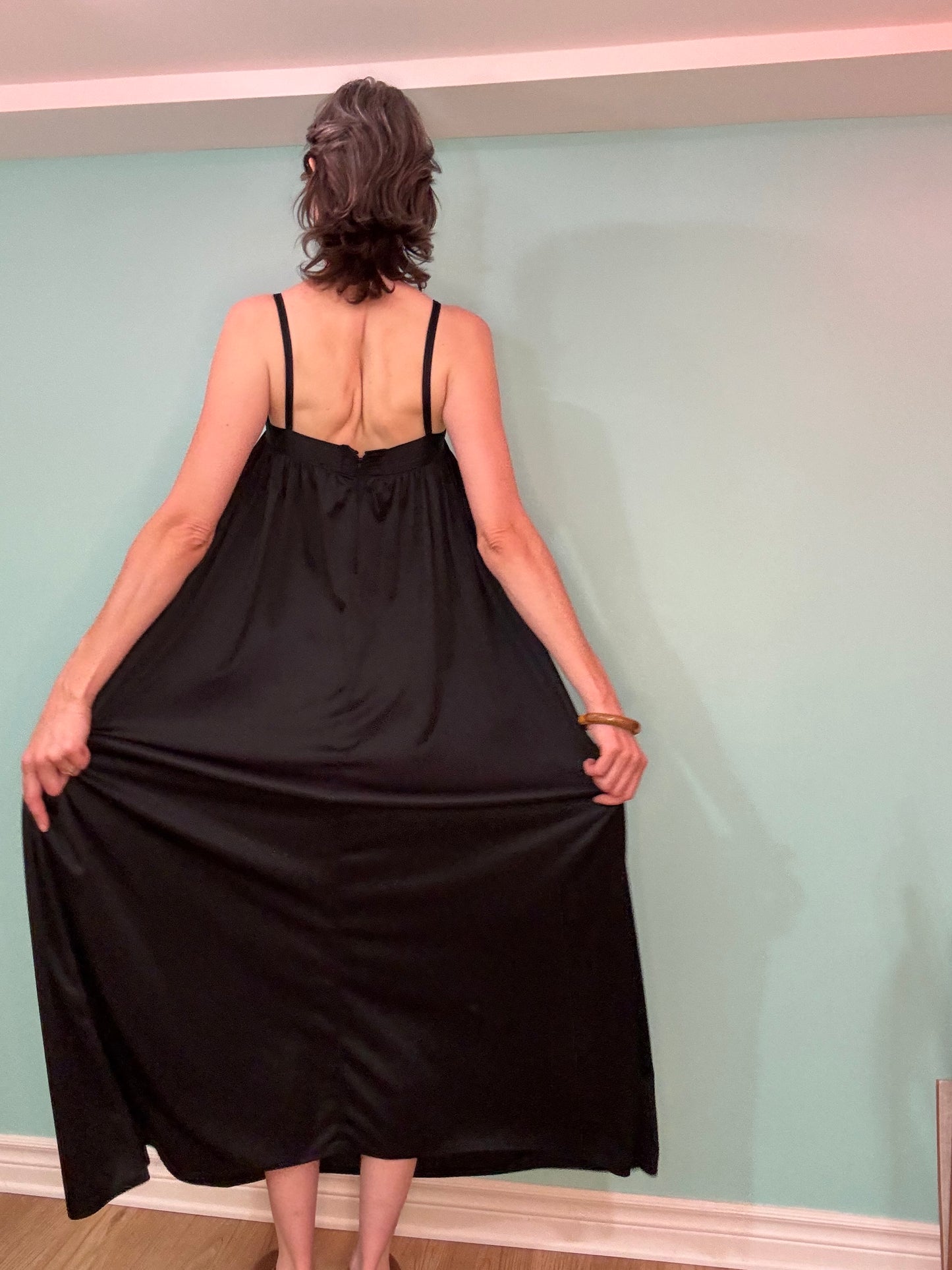 "BANFF" 70'S BLACK MAXI DRESS