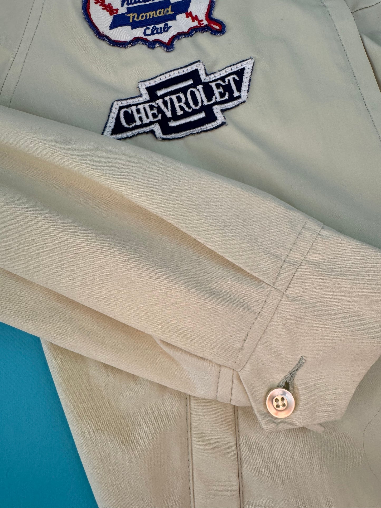 VINTAGE "CRAFT OF CANADA" CHEVROLET BOMBER JACKET WITH PATCHES