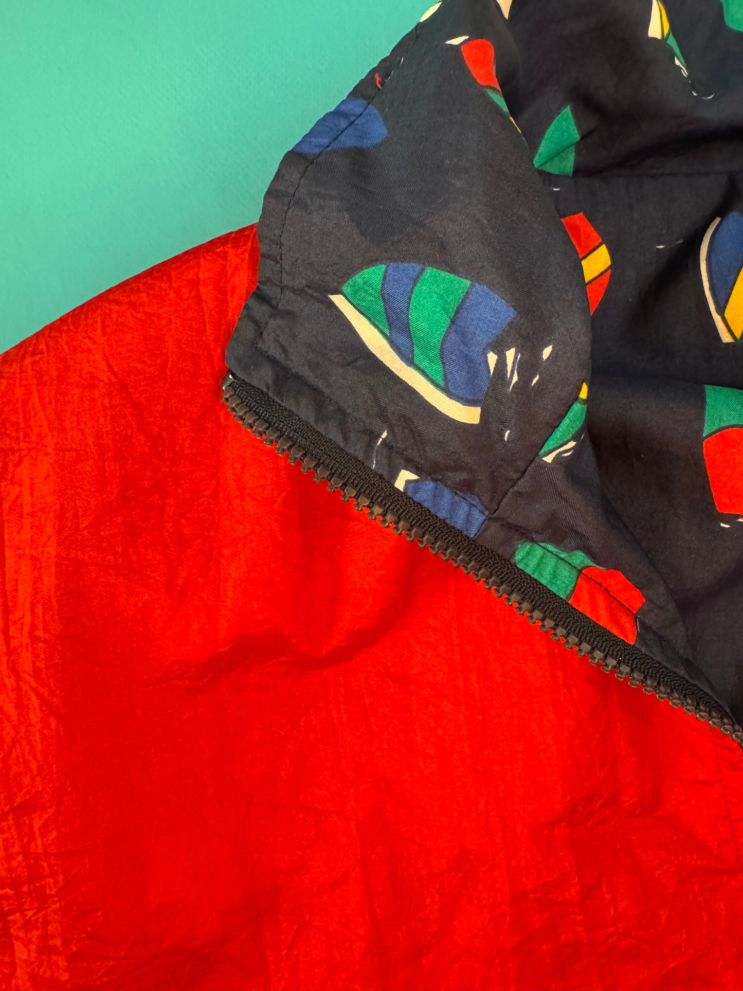 REVERSIBLE SAILING THEMED RED AND NAVY WINDBREAKER