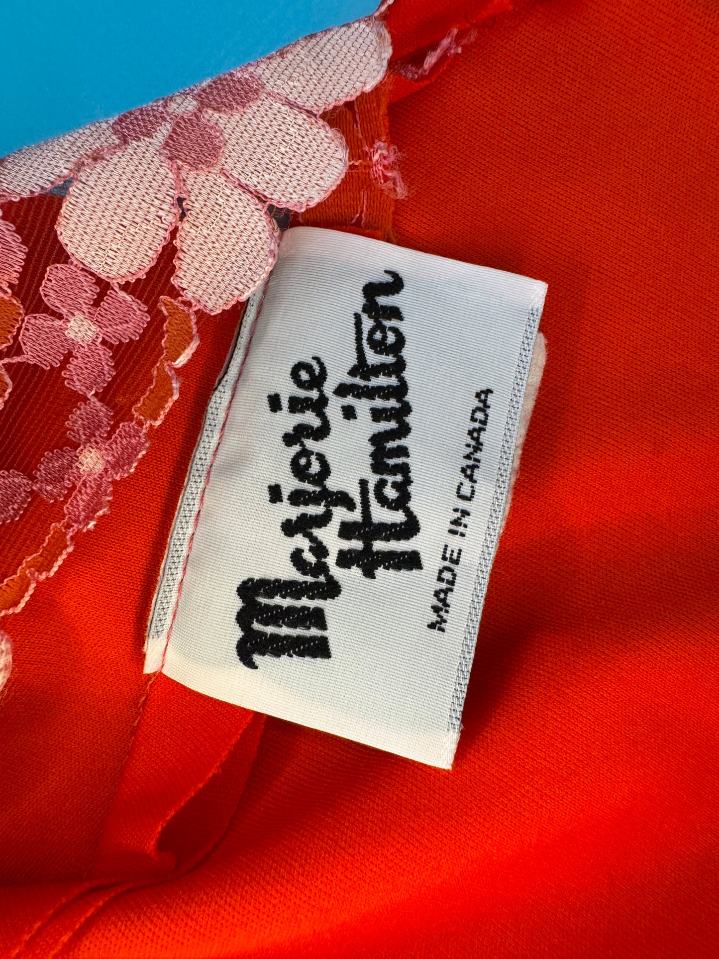 "MARJORIE HAMILTON" 70'S RED LOUNGE DRESS