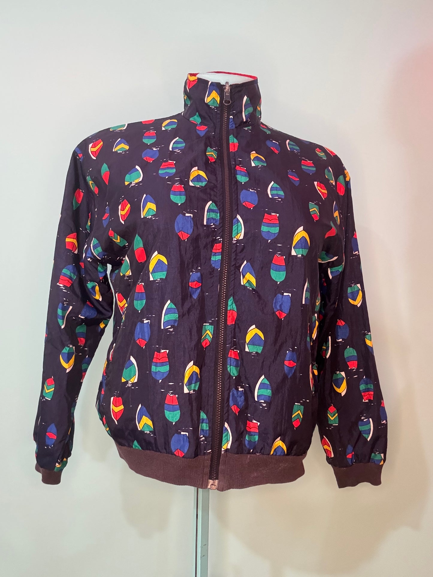 REVERSIBLE SAILING THEMED RED AND NAVY WINDBREAKER