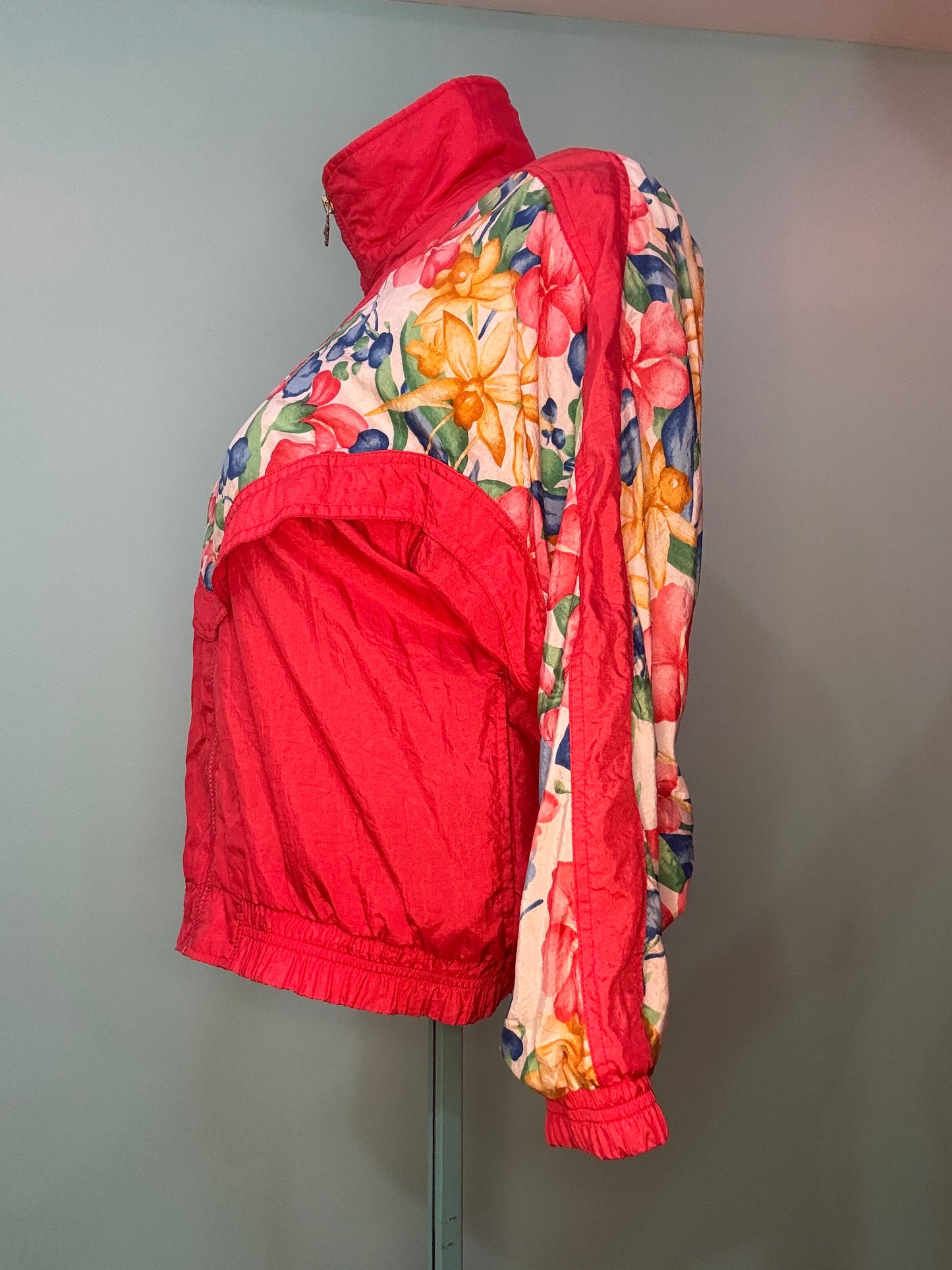 "LAVON" PINK AND FLORAL WINDBREAKER