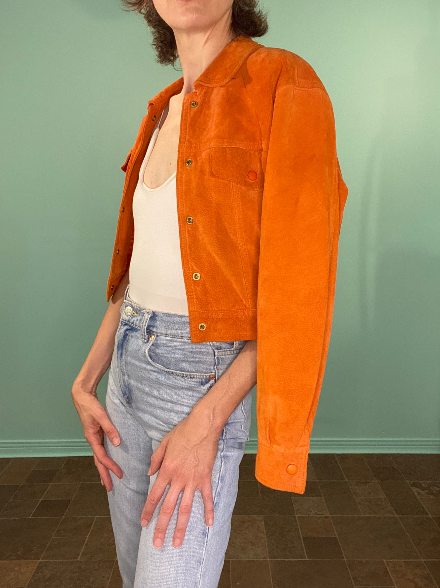 VINTAGE "DANIER" ORANGE SUEDE JACKET