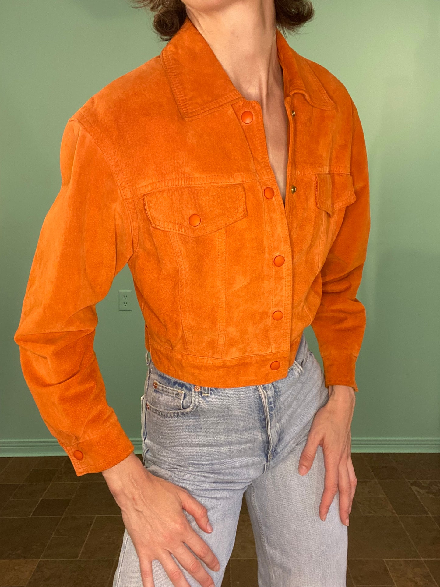VINTAGE "DANIER" ORANGE SUEDE JACKET