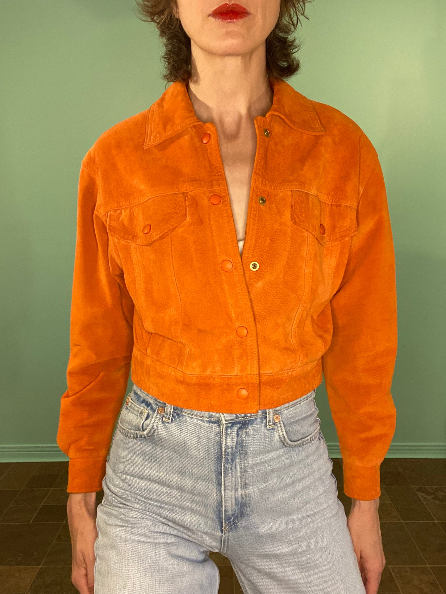 VINTAGE "DANIER" ORANGE SUEDE JACKET