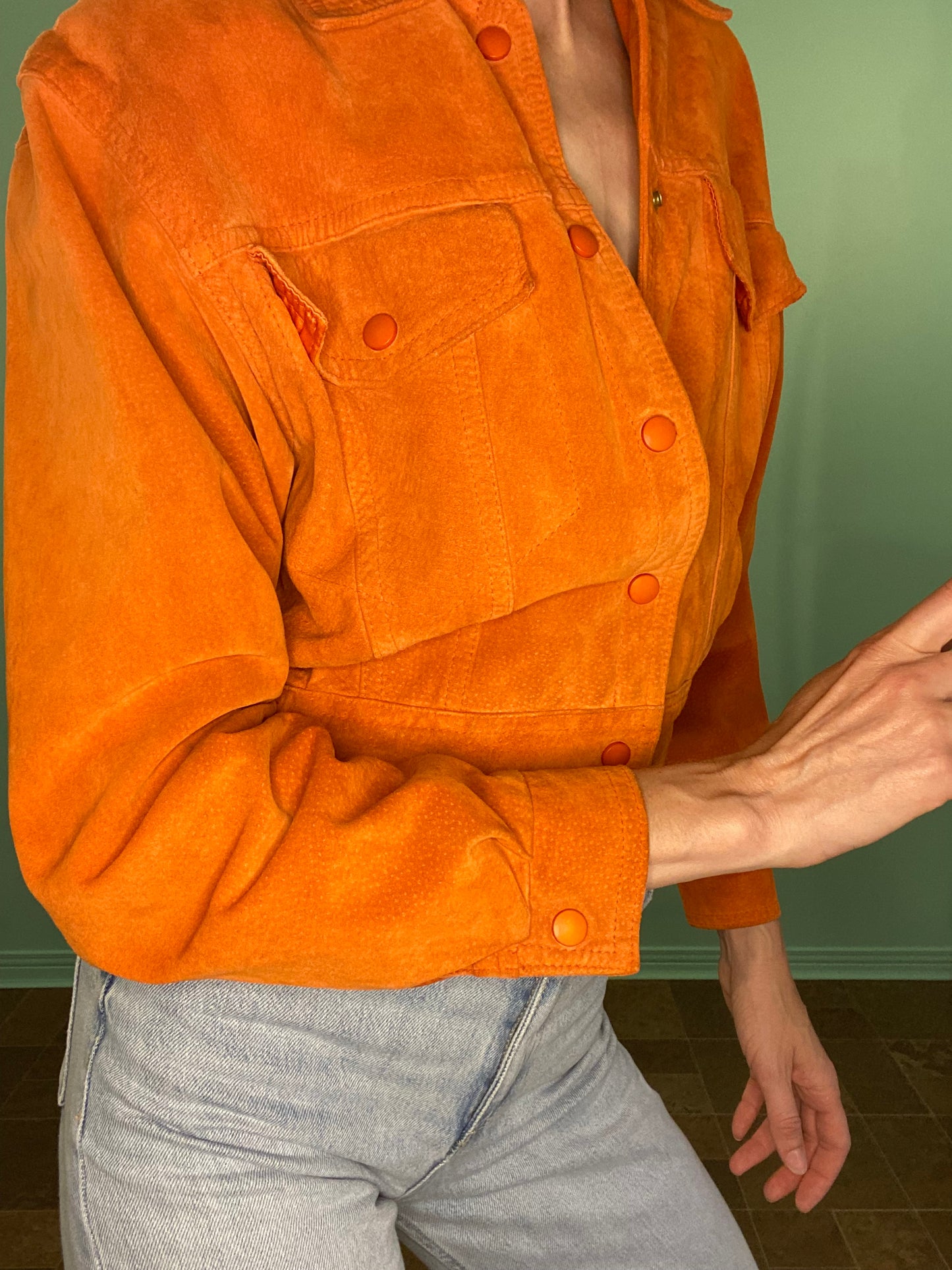VINTAGE "DANIER" ORANGE SUEDE JACKET