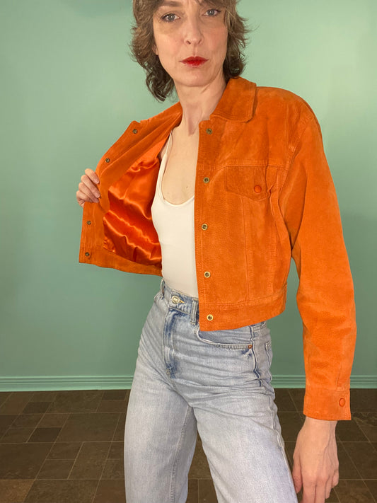 VINTAGE "DANIER" ORANGE SUEDE JACKET