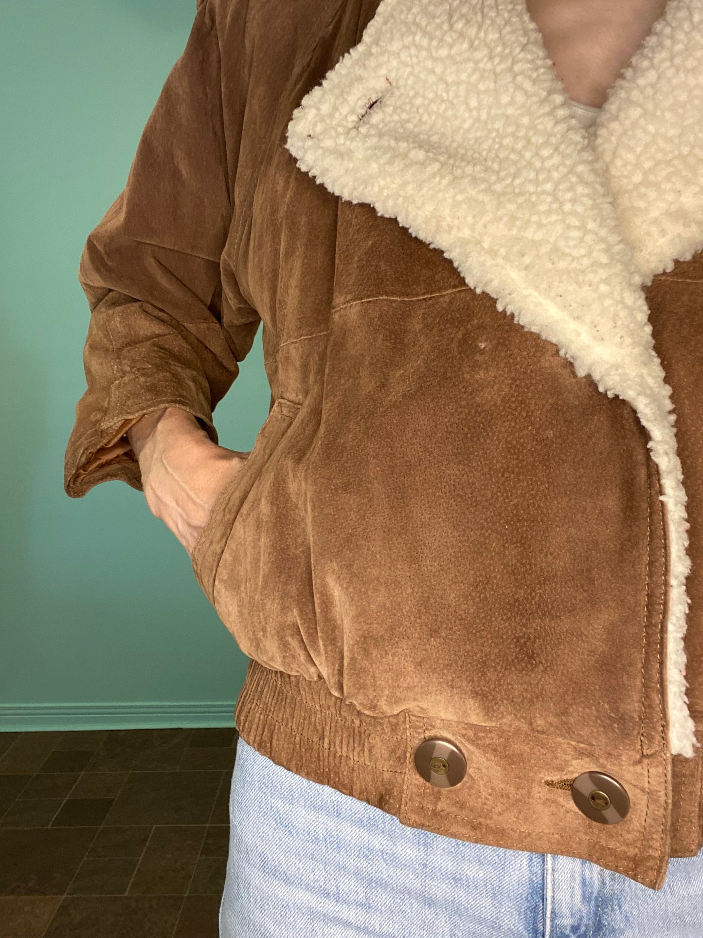 VINTAGE SUEDE "ADA" BOMBER JACKET