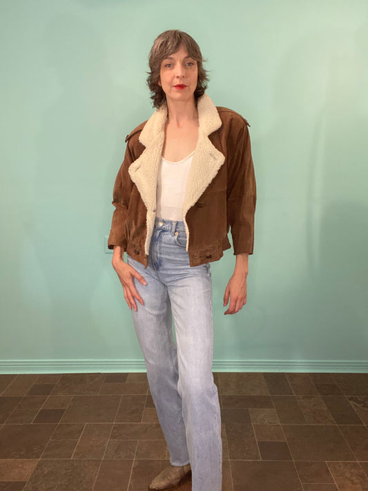 VINTAGE SUEDE "ADA" BOMBER JACKET