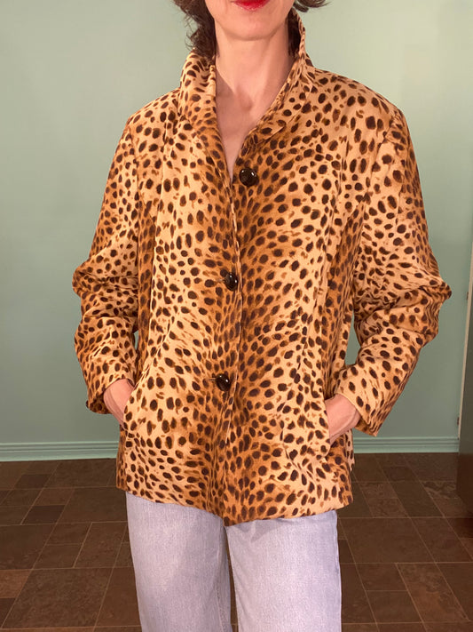 TAILORED LEOPARD PRINT JACKET (JONES NEW YORK)