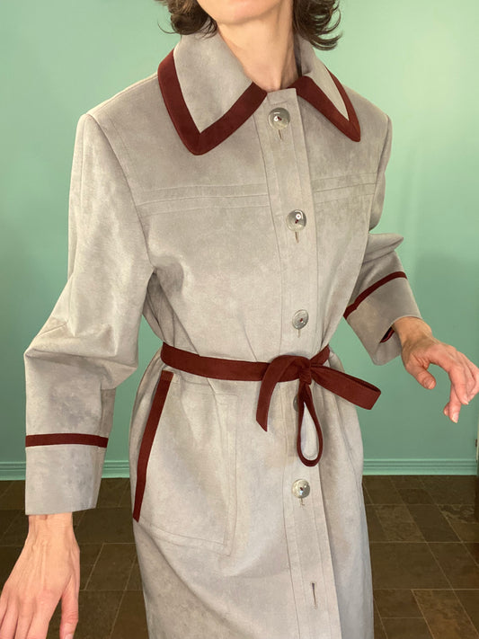 70'S FAUX SUEDE TRENCH COAT