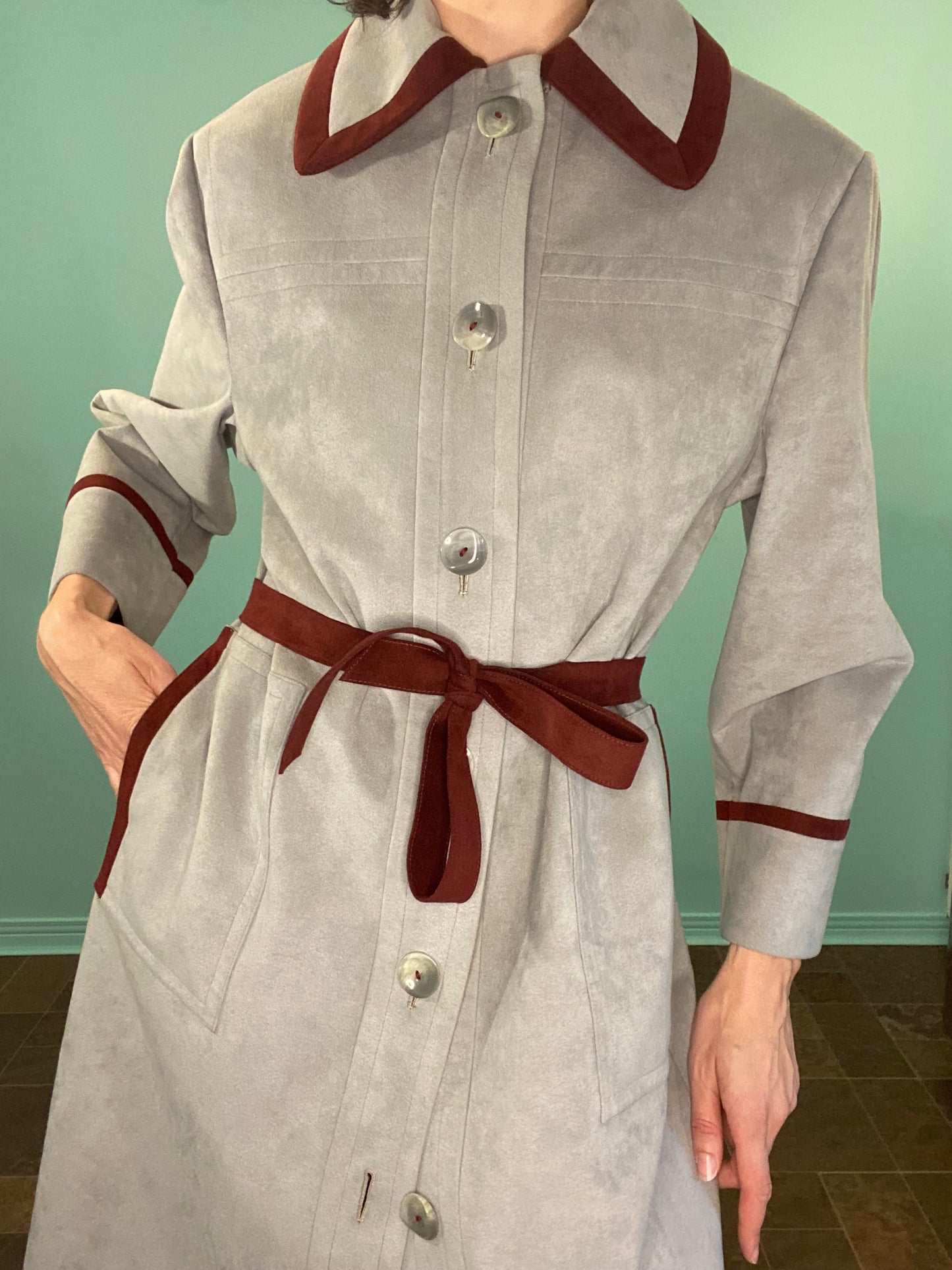 70'S FAUX SUEDE TRENCH COAT