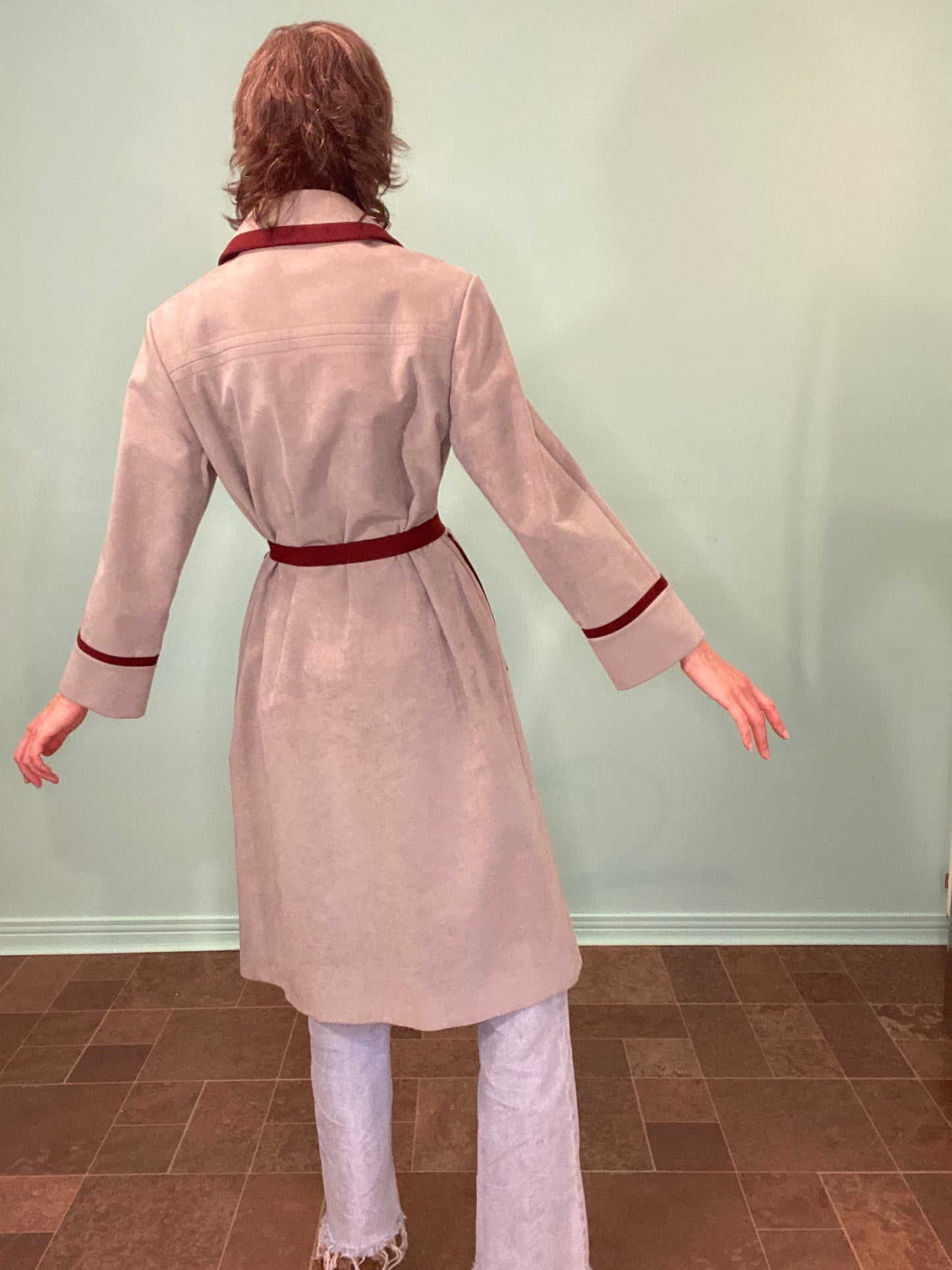 70'S FAUX SUEDE TRENCH COAT