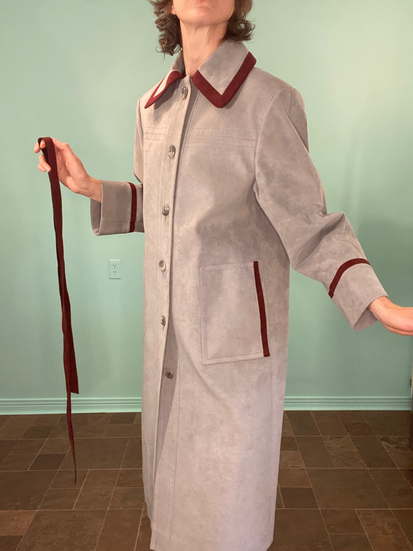 70'S FAUX SUEDE TRENCH COAT