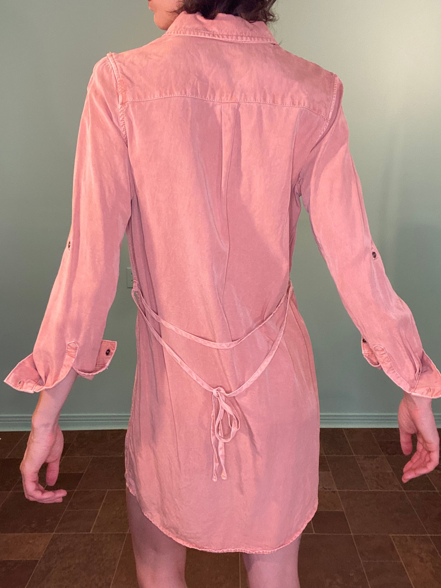 VINTAGE PARASUCO JEANS DUSTY PEACH SHIRT DRESS