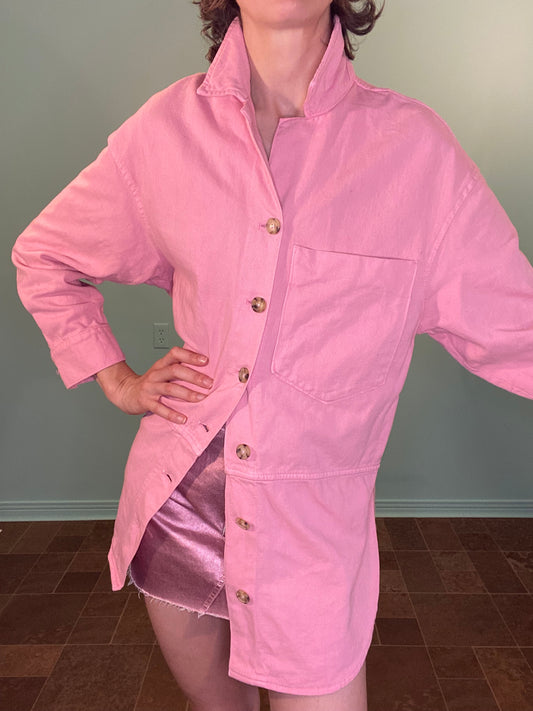 "ZARA" PINK SHIRT COAT ***NEW