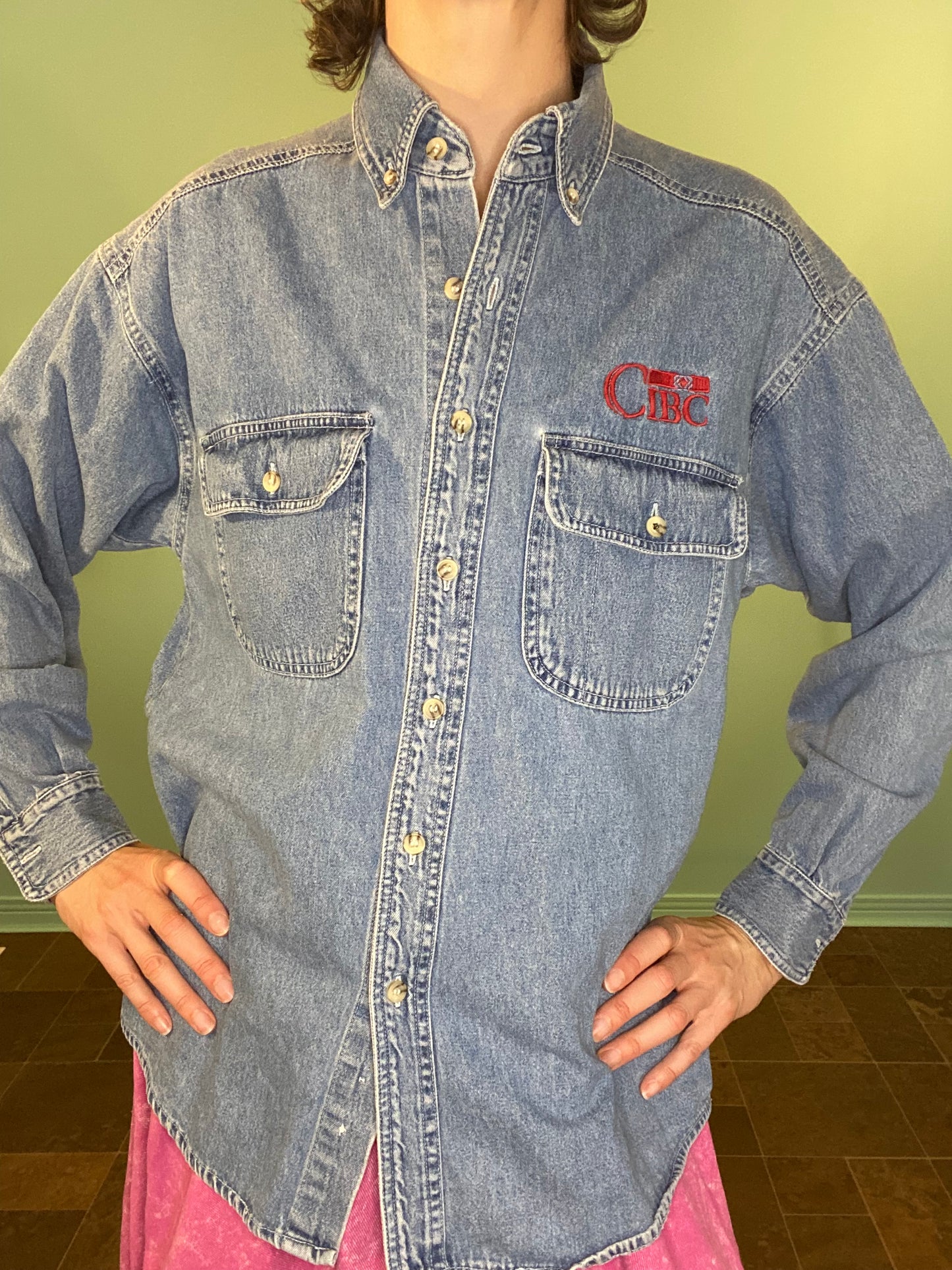VINTAGE "CIBC" DENIM SHIRT